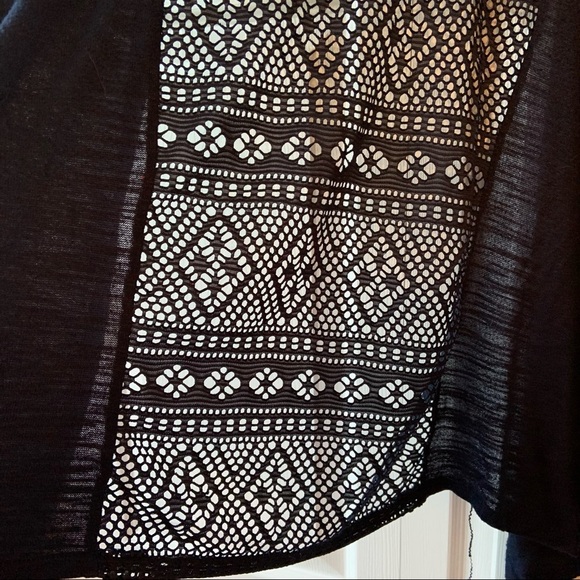 Aeropostale Size large Women’s Black Knit Open Front Cardigan Navy - Picture 6 of 8